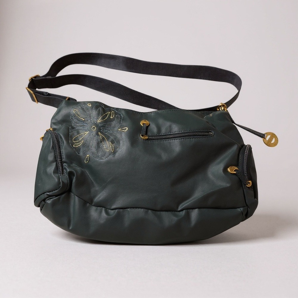 Travelon Navy Blue Shoulder Bag Floral Embroidered Crossbody Adjustable Strap‎